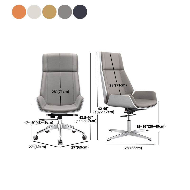 Modern Fixed Arms Managers Chair Height-adjustable Swivel Ergonomic Executive Chair