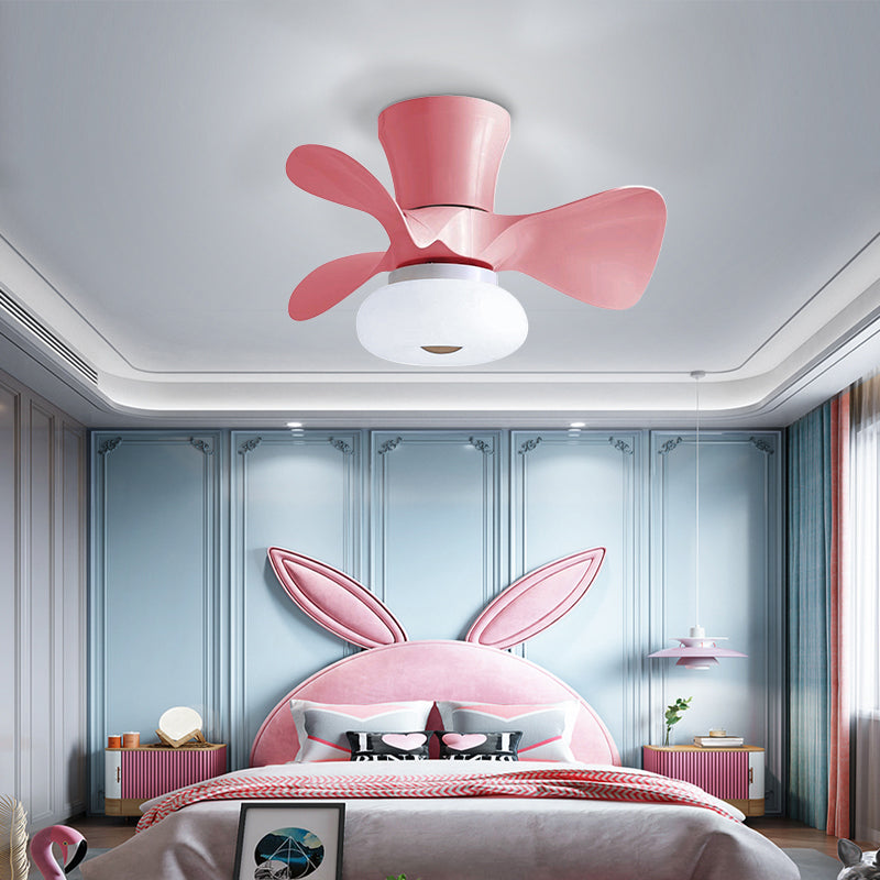 Chlidren Ceiling Fan Light LED Ceiling Mount Lamp with Silica Gel Shade for Kid's Room