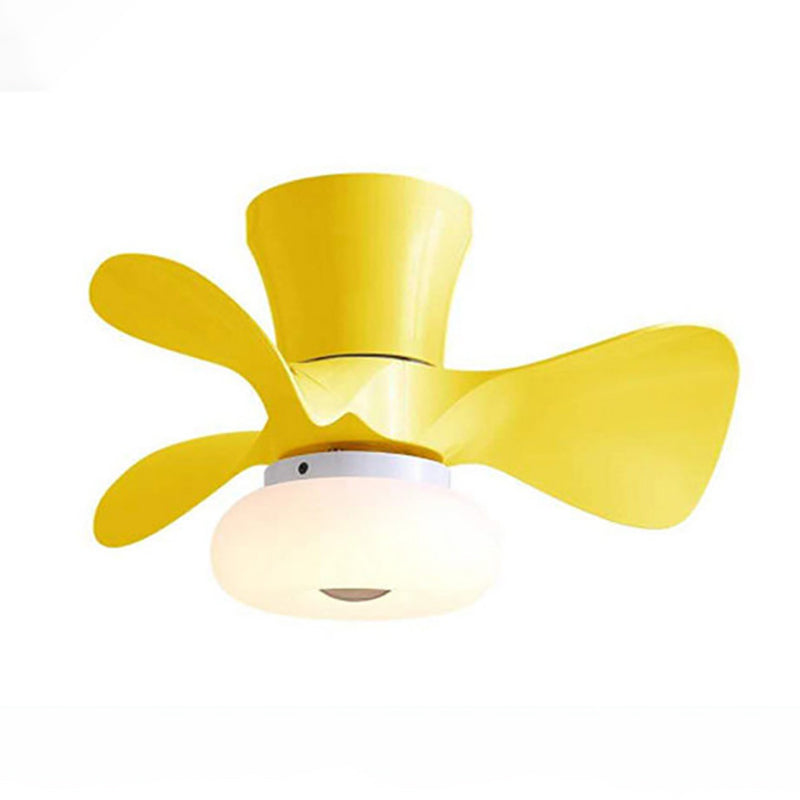 Chlidren Ceiling Fan Light LED Ceiling Mount Lamp with Silica Gel Shade for Kid's Room