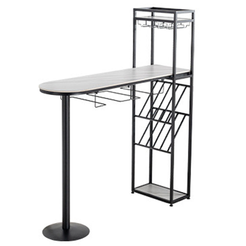 Wine Rack Modern Bistro Bar Desk Stone Bar Height Indoor Cocktail Table