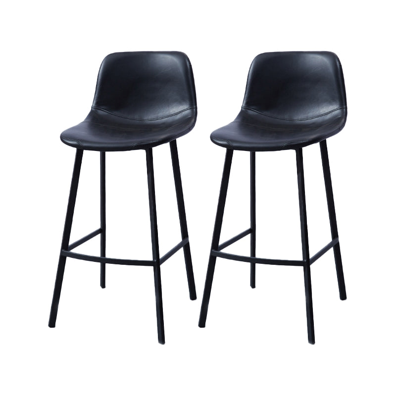 Modern Footrest Coffee Shop Stool Matte Finish Upholstered Bar Stools