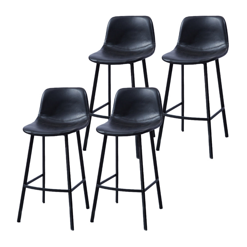 Modern Footrest Coffee Shop Stool Matte Finish Upholstered Bar Stools