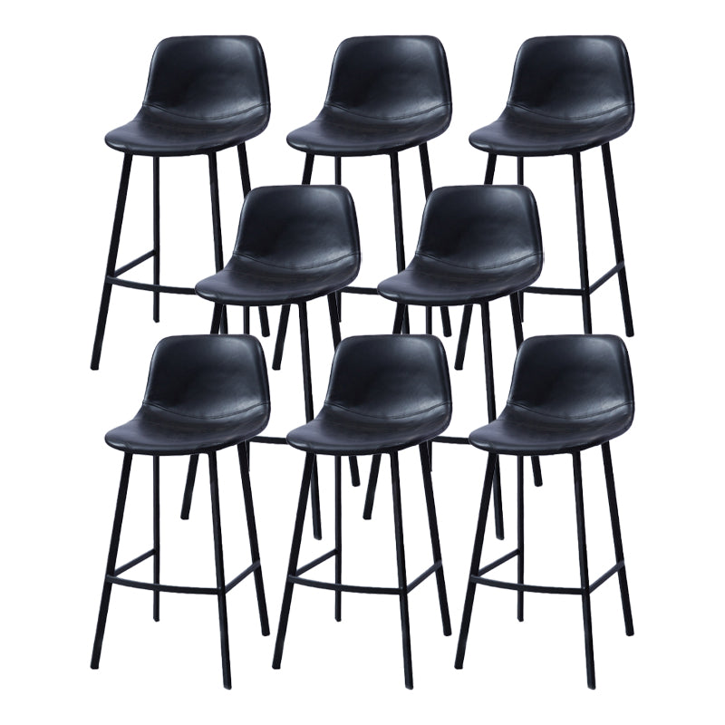 Modern Footrest Coffee Shop Stool Matte Finish Upholstered Bar Stools