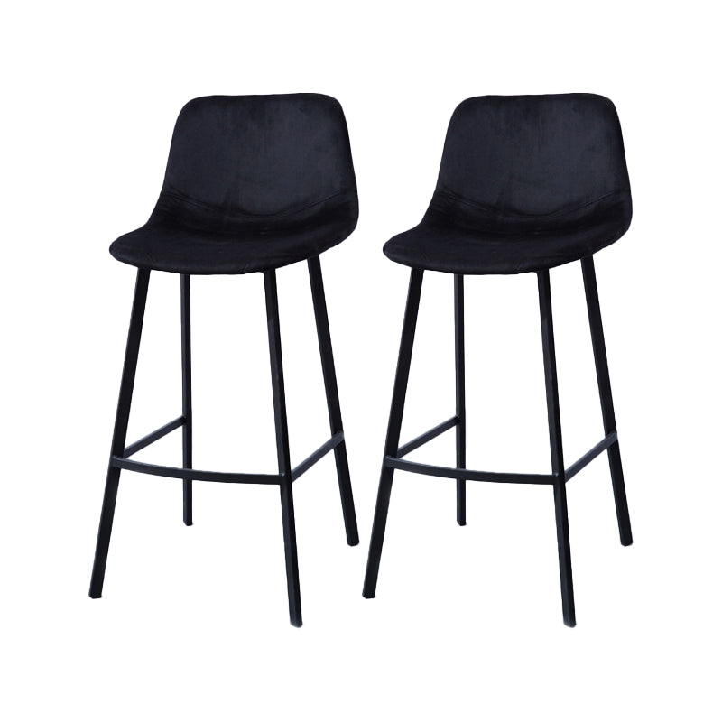 Modern Footrest Coffee Shop Stool Matte Finish Upholstered Bar Stools