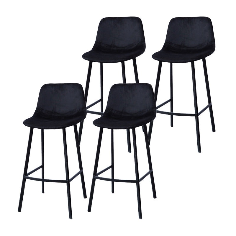 Modern Footrest Coffee Shop Stool Matte Finish Upholstered Bar Stools