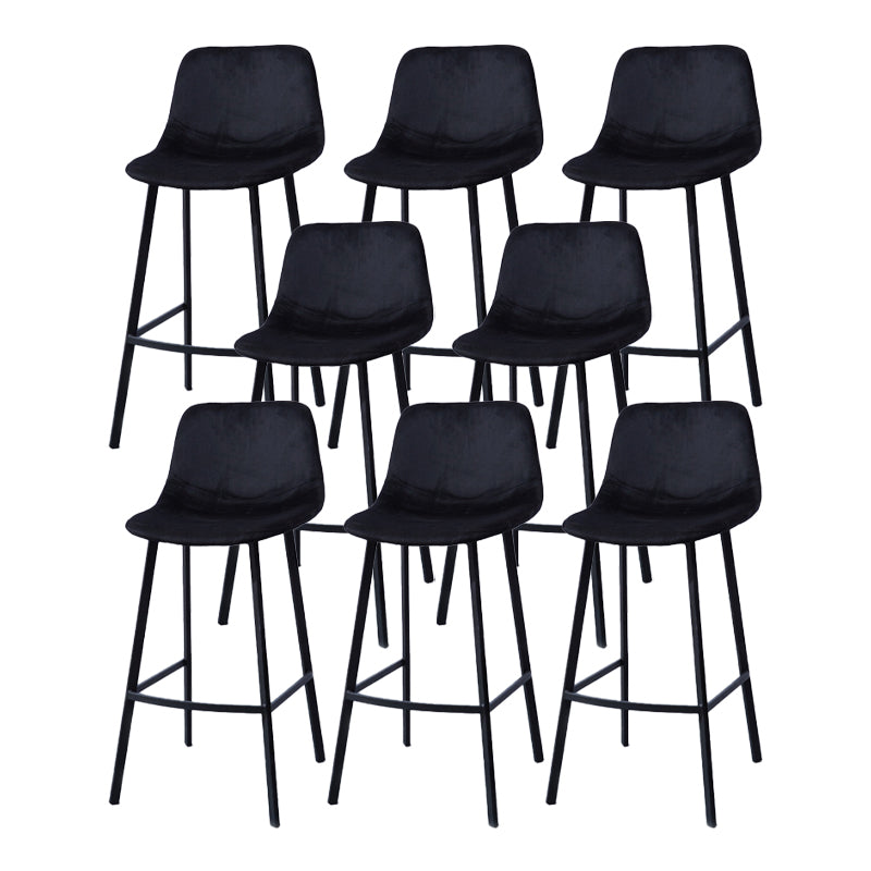 Modern Footrest Coffee Shop Stool Matte Finish Upholstered Bar Stools