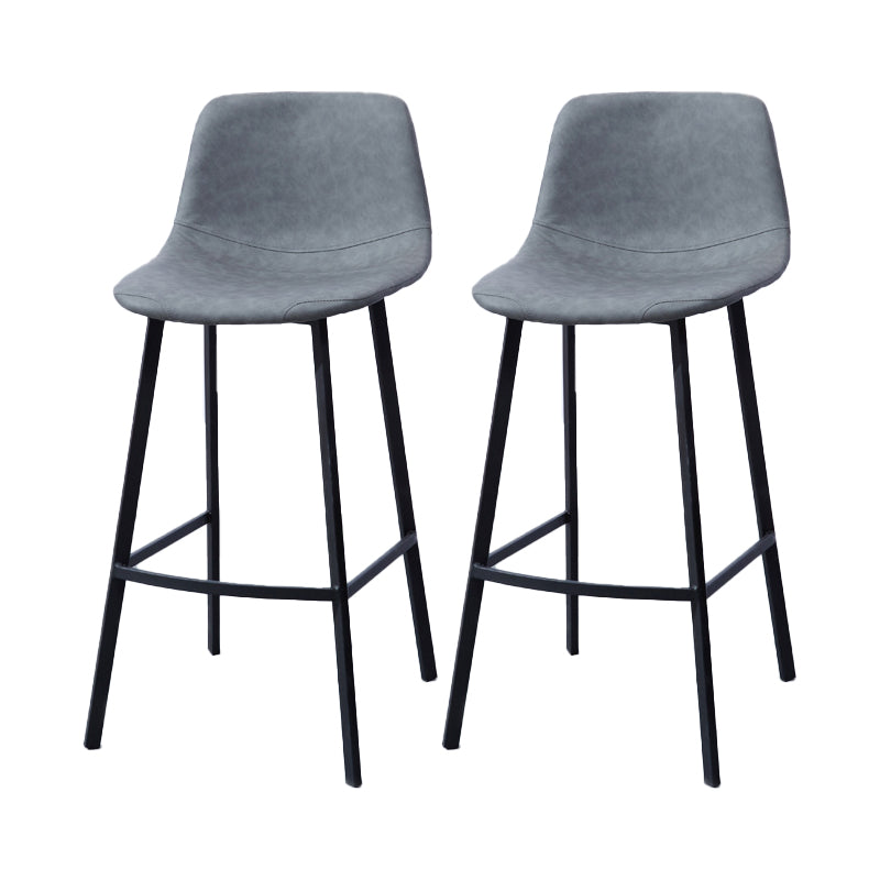 Modern Footrest Coffee Shop Stool Matte Finish Upholstered Bar Stools