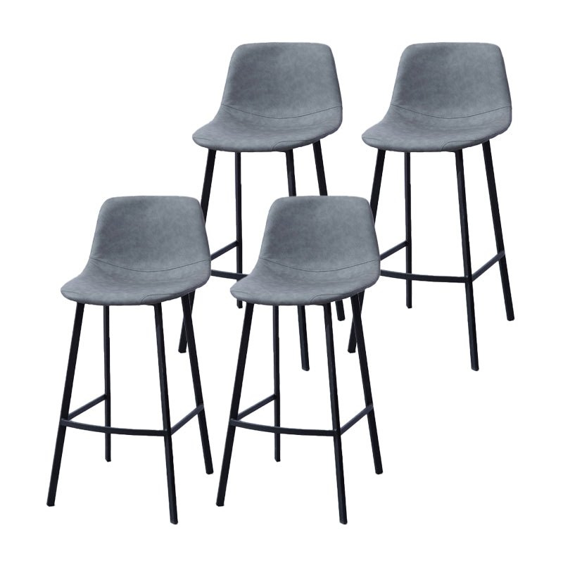 Modern Footrest Coffee Shop Stool Matte Finish Upholstered Bar Stools