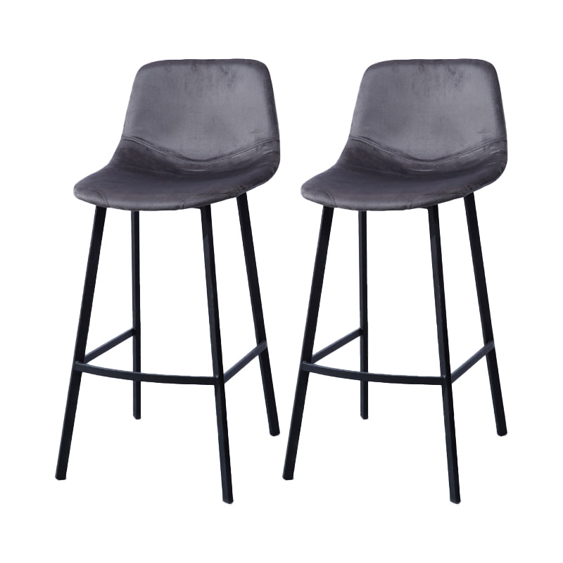 Modern Footrest Coffee Shop Stool Matte Finish Upholstered Bar Stools