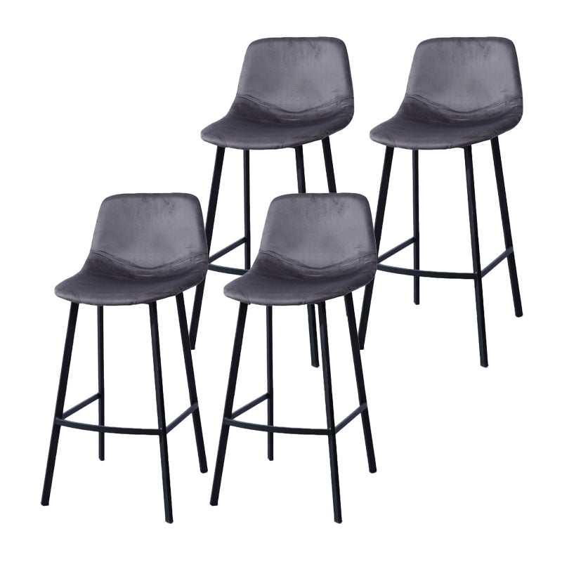 Modern Footrest Coffee Shop Stool Matte Finish Upholstered Bar Stools