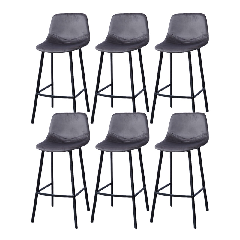 Modern Footrest Coffee Shop Stool Matte Finish Upholstered Bar Stools