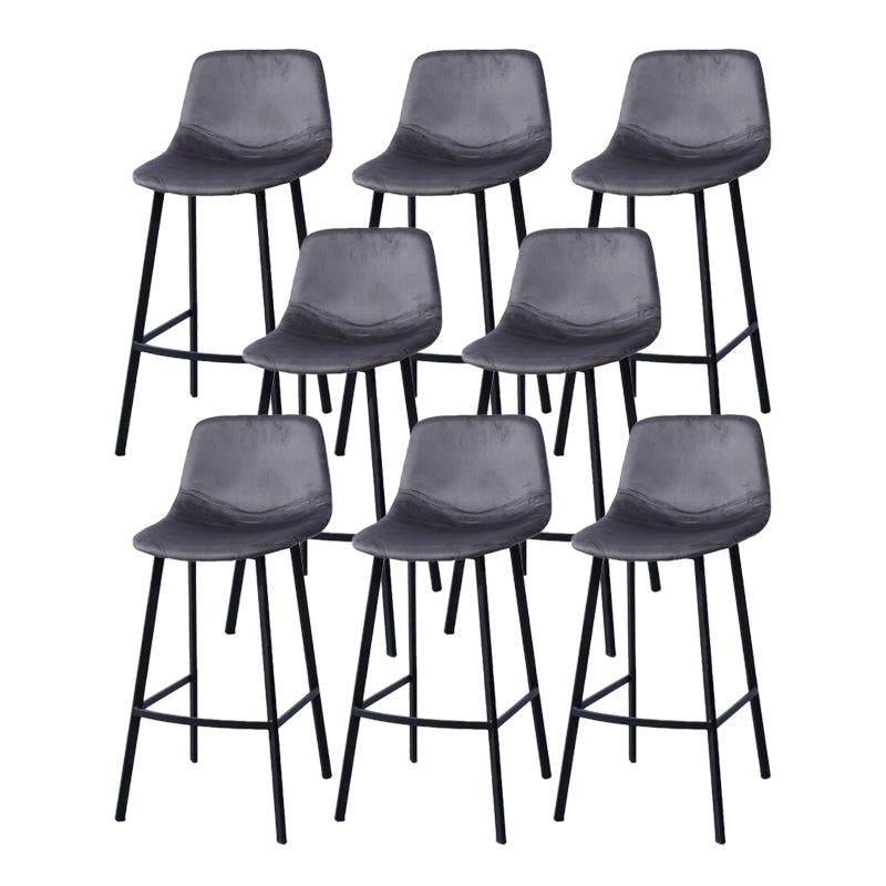 Modern Footrest Coffee Shop Stool Matte Finish Upholstered Bar Stools