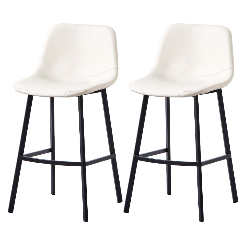 Modern Footrest Coffee Shop Stool Matte Finish Upholstered Bar Stools