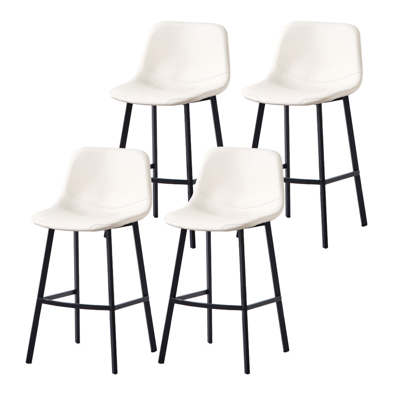 Modern Footrest Coffee Shop Stool Matte Finish Upholstered Bar Stools