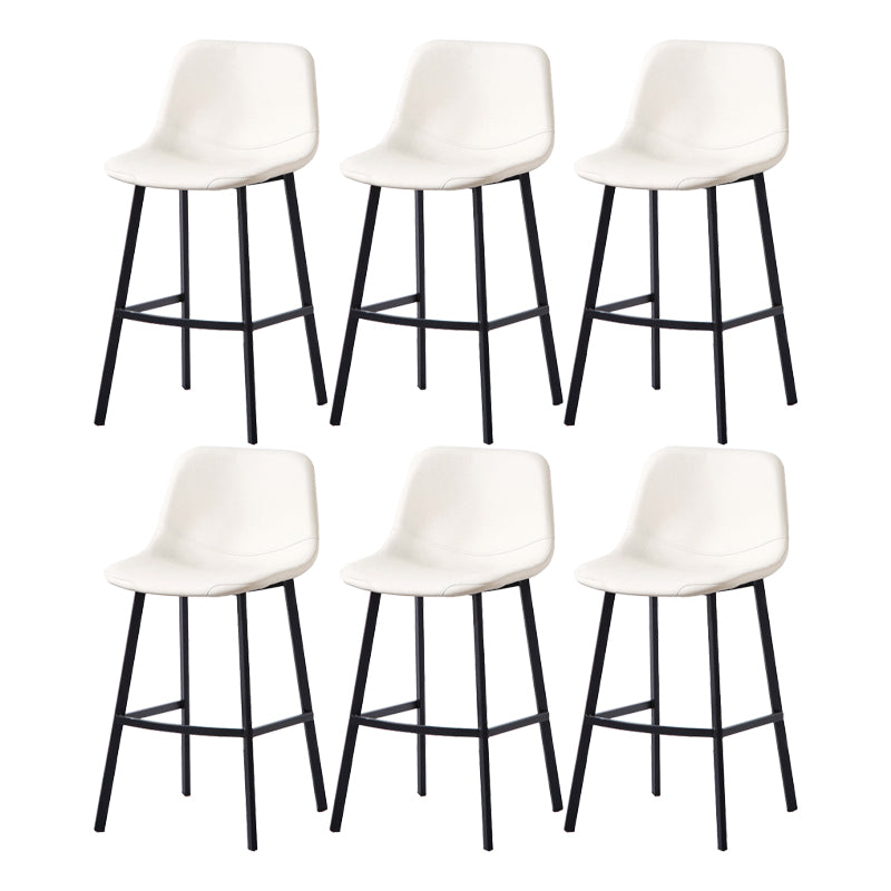 Modern Footrest Coffee Shop Stool Matte Finish Upholstered Bar Stools