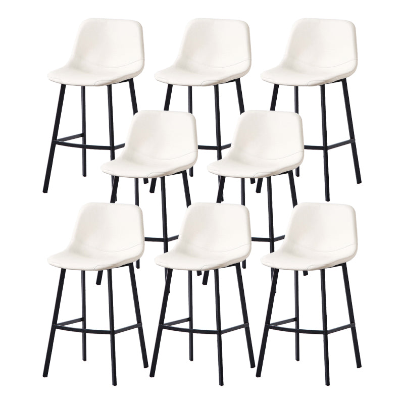 Modern Footrest Coffee Shop Stool Matte Finish Upholstered Bar Stools