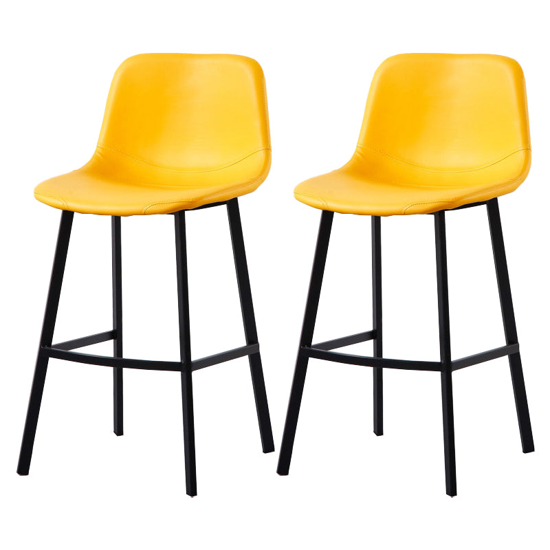 Modern Footrest Coffee Shop Stool Matte Finish Upholstered Bar Stools