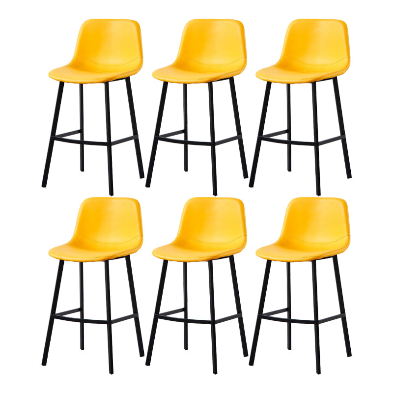 Modern Footrest Coffee Shop Stool Matte Finish Upholstered Bar Stools