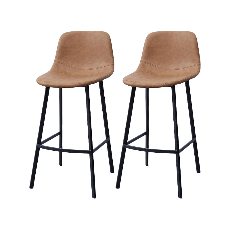 Modern Footrest Coffee Shop Stool Matte Finish Upholstered Bar Stools