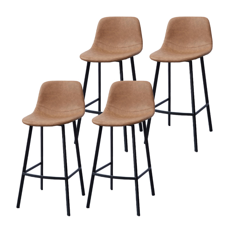 Modern Footrest Coffee Shop Stool Matte Finish Upholstered Bar Stools