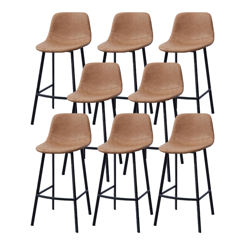 Modern Footrest Coffee Shop Stool Matte Finish Upholstered Bar Stools