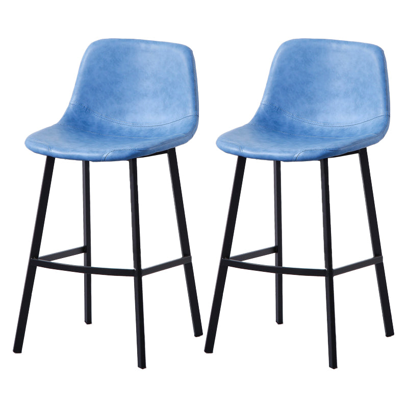 Modern Footrest Coffee Shop Stool Matte Finish Upholstered Bar Stools