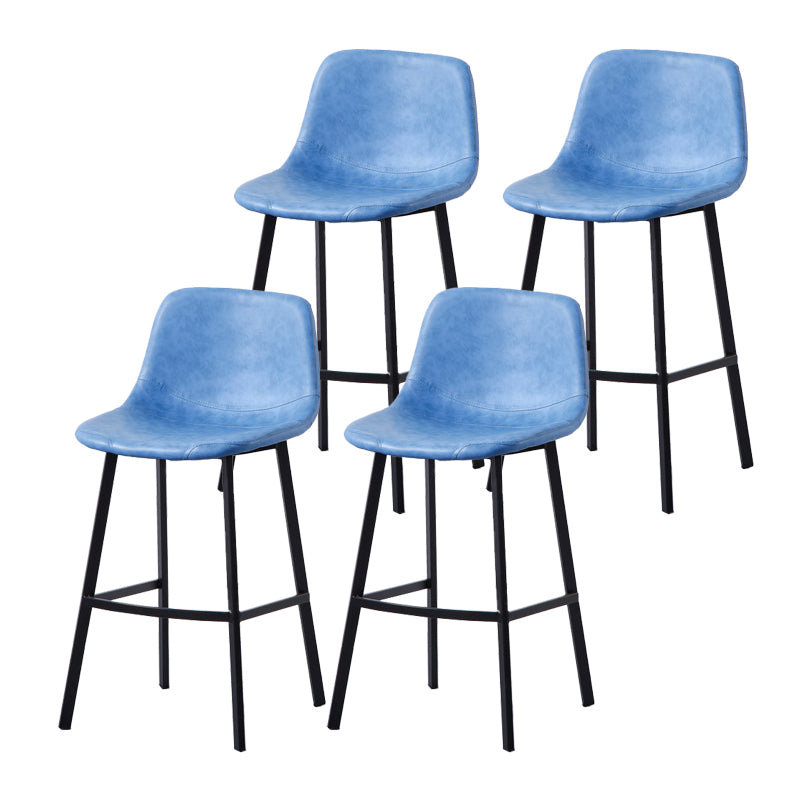 Modern Footrest Coffee Shop Stool Matte Finish Upholstered Bar Stools