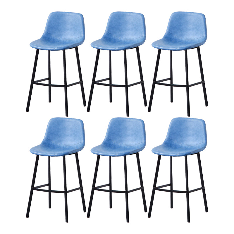 Modern Footrest Coffee Shop Stool Matte Finish Upholstered Bar Stools