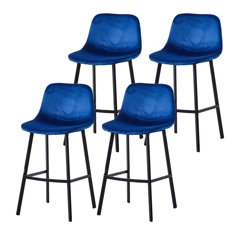 Modern Footrest Coffee Shop Stool Matte Finish Upholstered Bar Stools