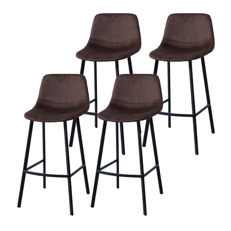 Modern Footrest Coffee Shop Stool Matte Finish Upholstered Bar Stools