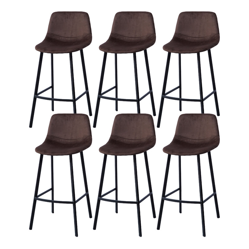 Modern Footrest Coffee Shop Stool Matte Finish Upholstered Bar Stools