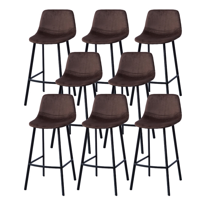 Modern Footrest Coffee Shop Stool Matte Finish Upholstered Bar Stools