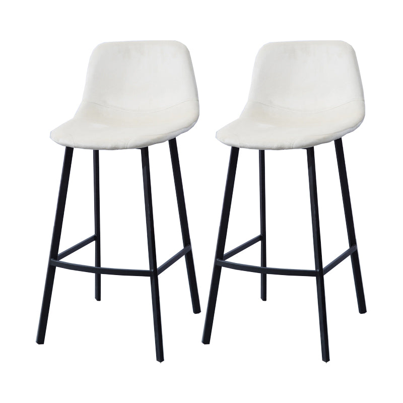 Modern Footrest Coffee Shop Stool Matte Finish Upholstered Bar Stools