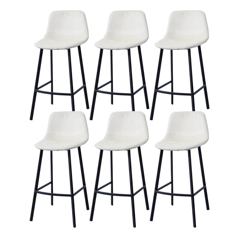 Modern Footrest Coffee Shop Stool Matte Finish Upholstered Bar Stools