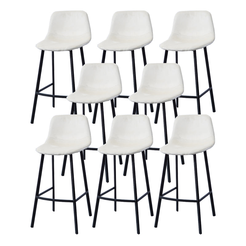 Modern Footrest Coffee Shop Stool Matte Finish Upholstered Bar Stools