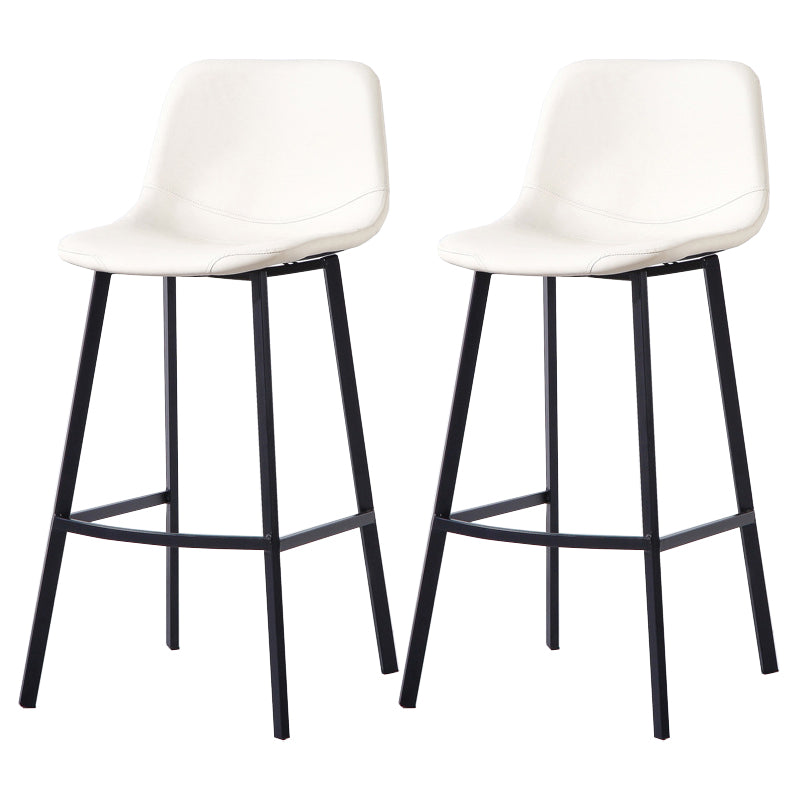 Modern Footrest Coffee Shop Stool Matte Finish Upholstered Bar Stools