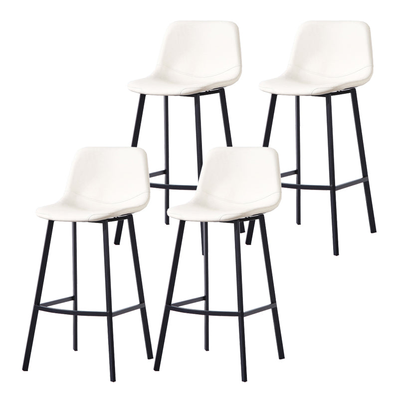 Modern Footrest Coffee Shop Stool Matte Finish Upholstered Bar Stools