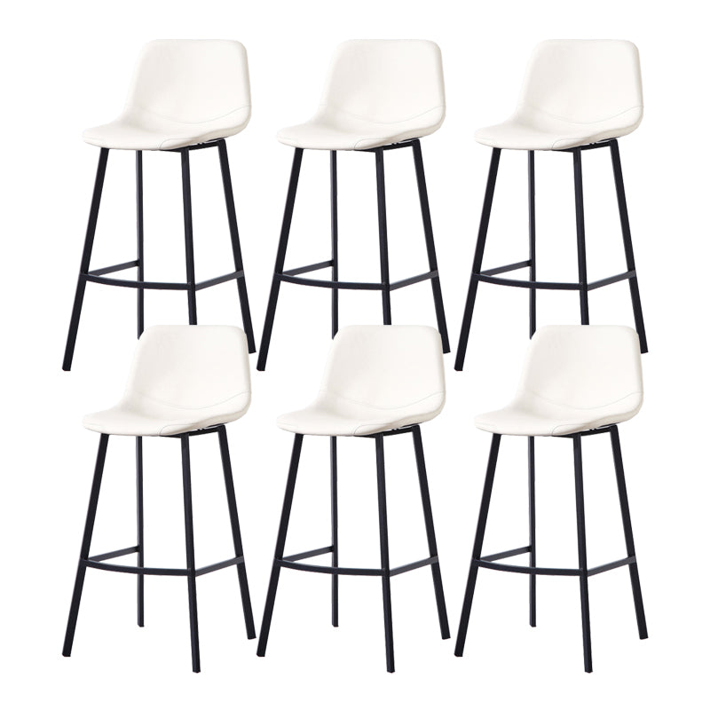 Modern Footrest Coffee Shop Stool Matte Finish Upholstered Bar Stools