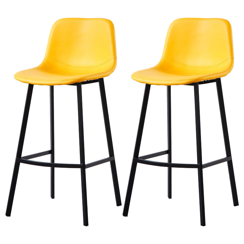 Modern Footrest Coffee Shop Stool Matte Finish Upholstered Bar Stools