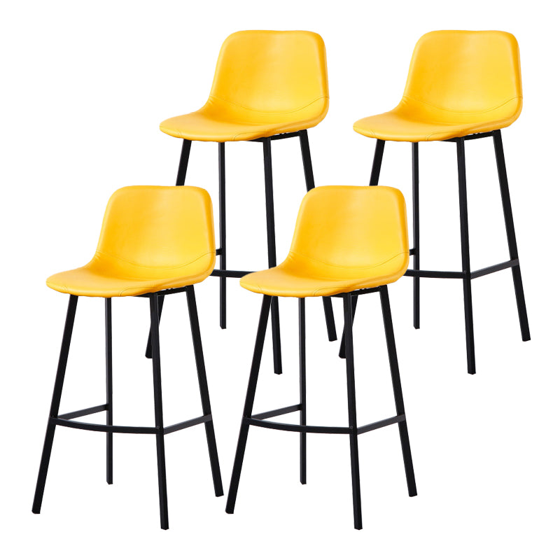 Modern Footrest Coffee Shop Stool Matte Finish Upholstered Bar Stools