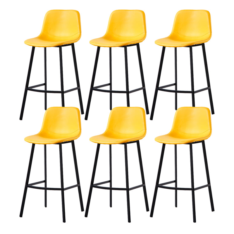 Modern Footrest Coffee Shop Stool Matte Finish Upholstered Bar Stools