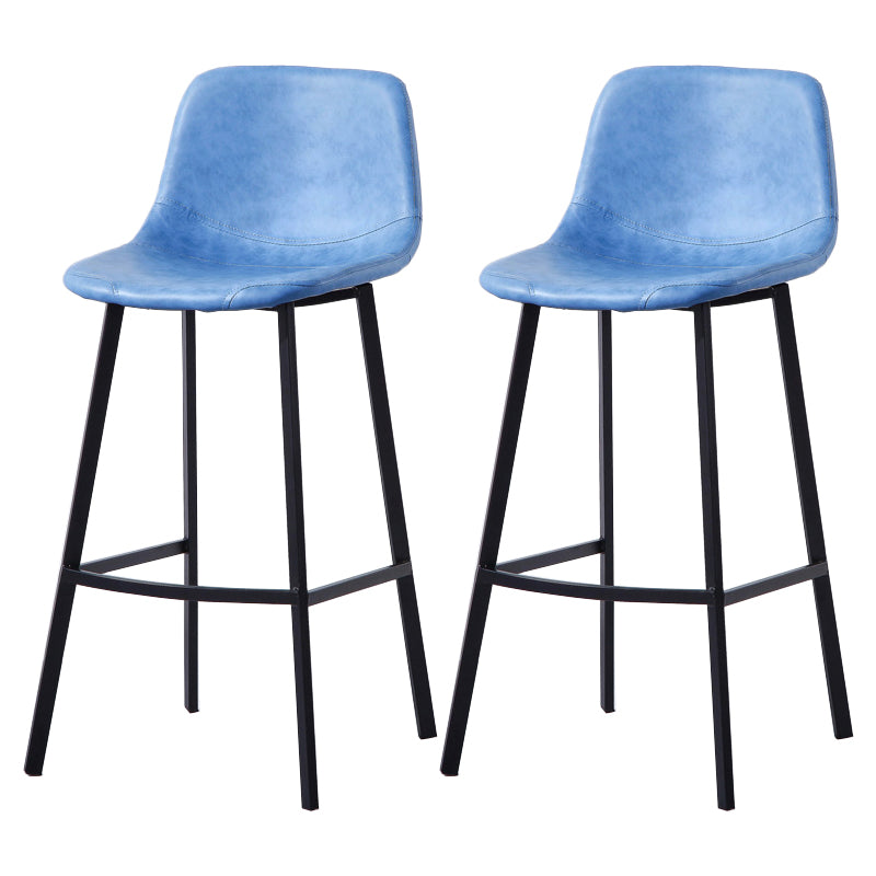 Modern Footrest Coffee Shop Stool Matte Finish Upholstered Bar Stools