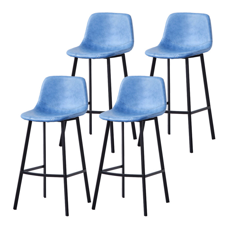 Modern Footrest Coffee Shop Stool Matte Finish Upholstered Bar Stools