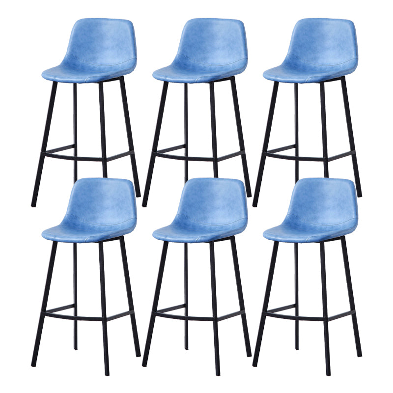 Modern Footrest Coffee Shop Stool Matte Finish Upholstered Bar Stools