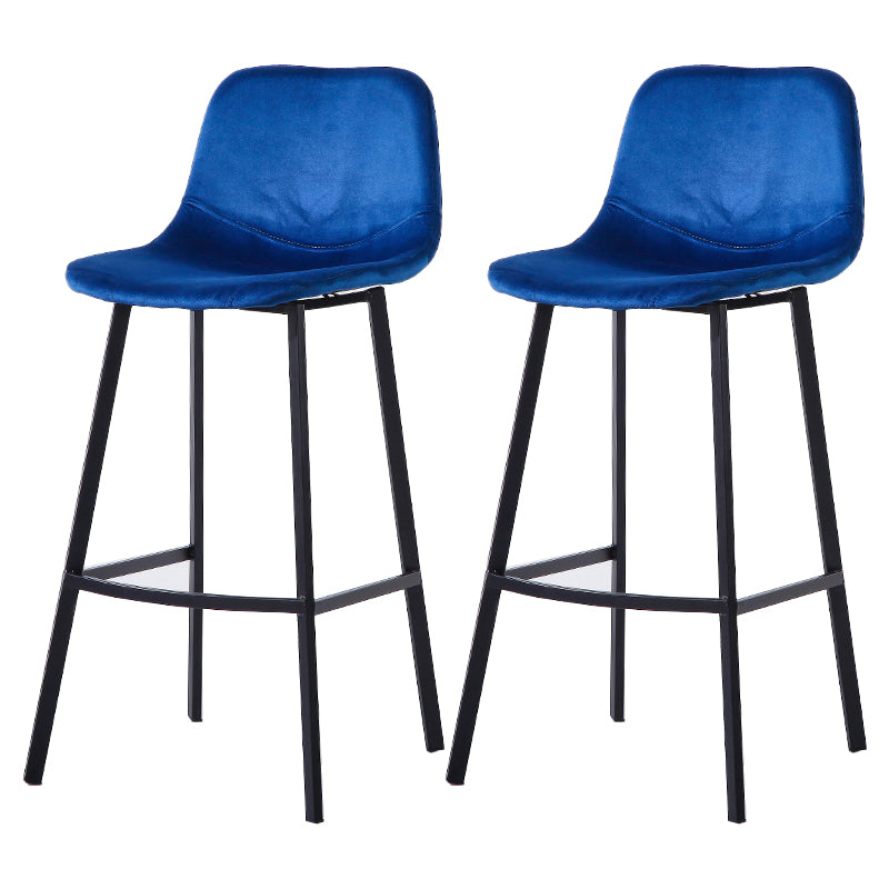 Modern Footrest Coffee Shop Stool Matte Finish Upholstered Bar Stools