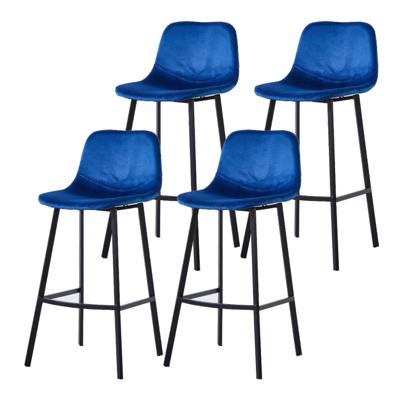 Modern Footrest Coffee Shop Stool Matte Finish Upholstered Bar Stools