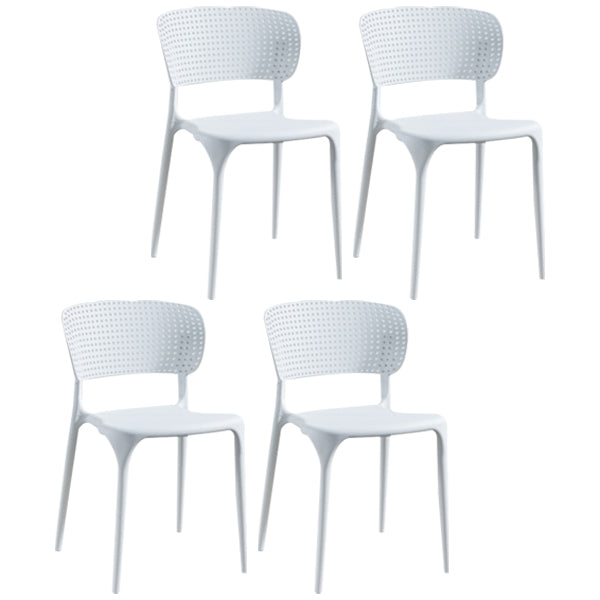 Glam Style Open Back Chair Plastic Stackable Dining Side Chair for Indoor