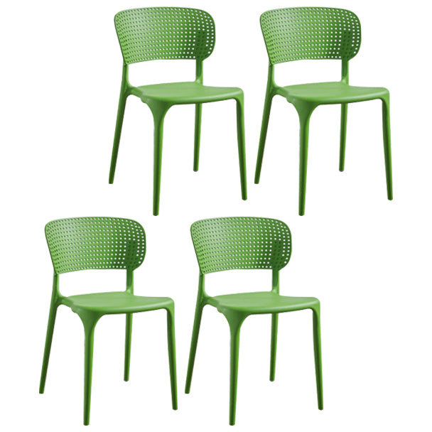 Glam Style Open Back Chair Plastic Stackable Dining Side Chair for Indoor