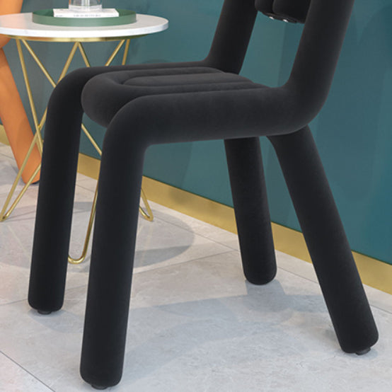 Contemporary Style Side Chair Velvet Open Back Dining Side Chair