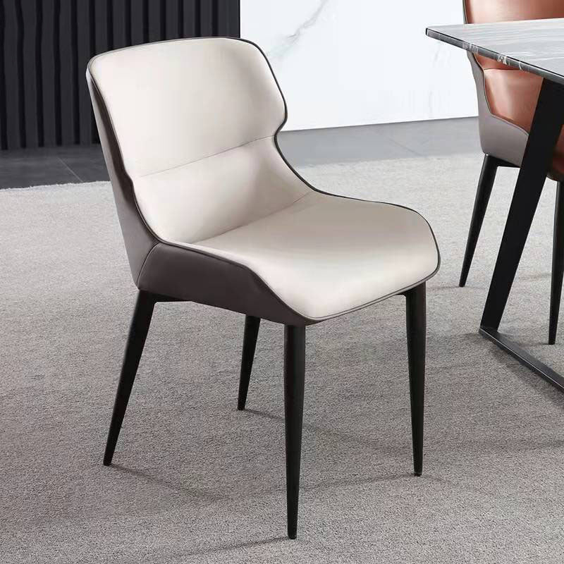 Dining Room Armless Chairs Modern Faux Leather Kitchen Chair for Home